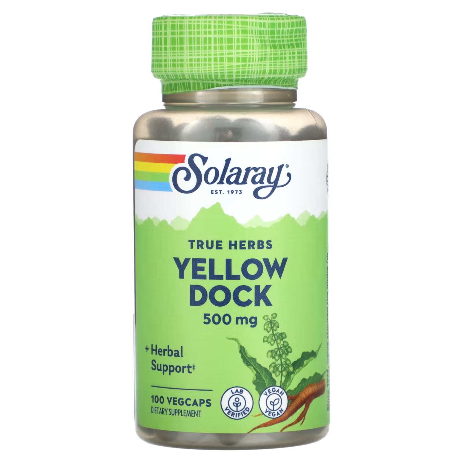 

Solaray True Herbs Yellow Dock 500 мг 100 растительных капсул