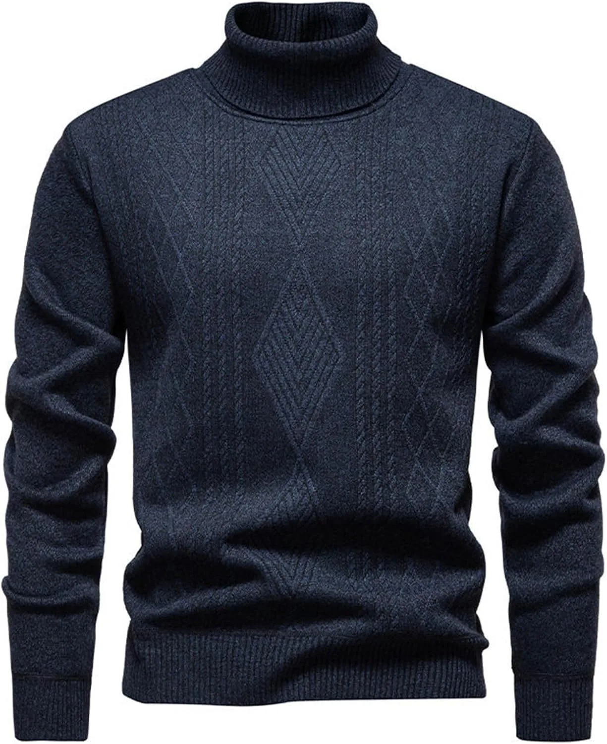 

Мужской водолазка свитер с длинным рукавом, текстурированный, slim fit, зимний, теплый