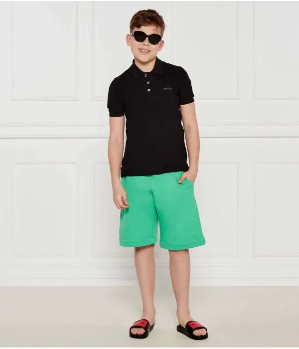 Шорты relaxed fit Hugo Kids, зеленый — фото 2