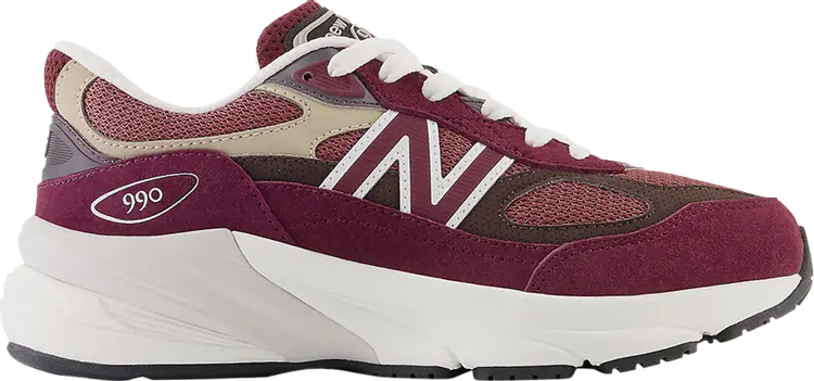 

Кроссовки Teddy Santis x 990v6 Little Kid 'Burgundy Tan', красный