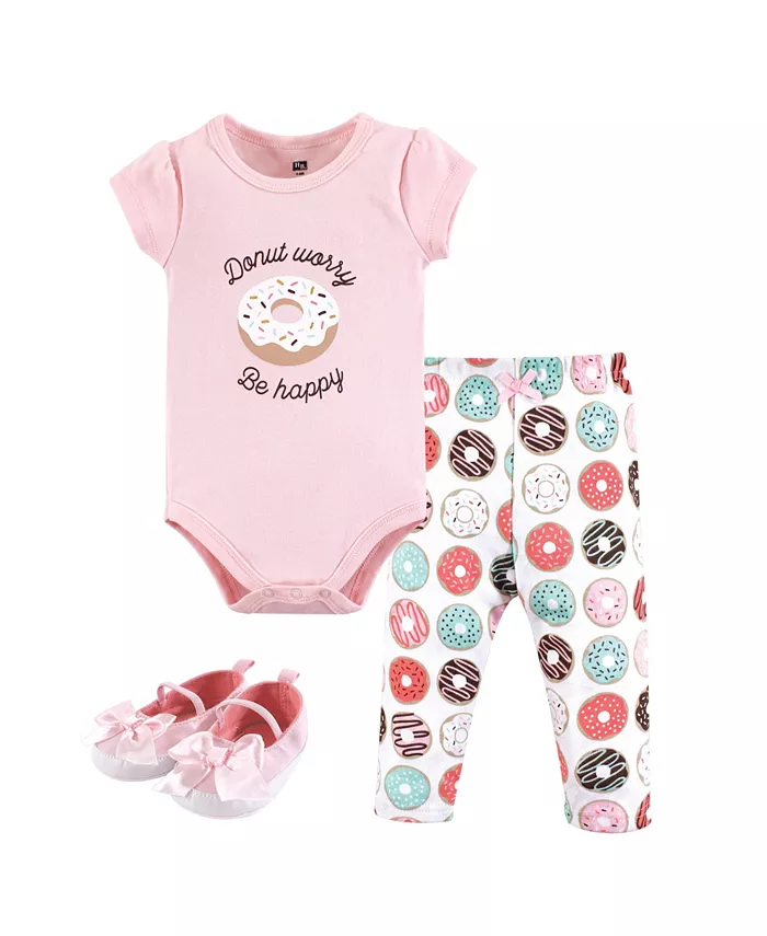 

Боди, штаны и обувь для девочек Hudson Cotton Comfort, комплект из 3 предметов Hudson Baby, розовый