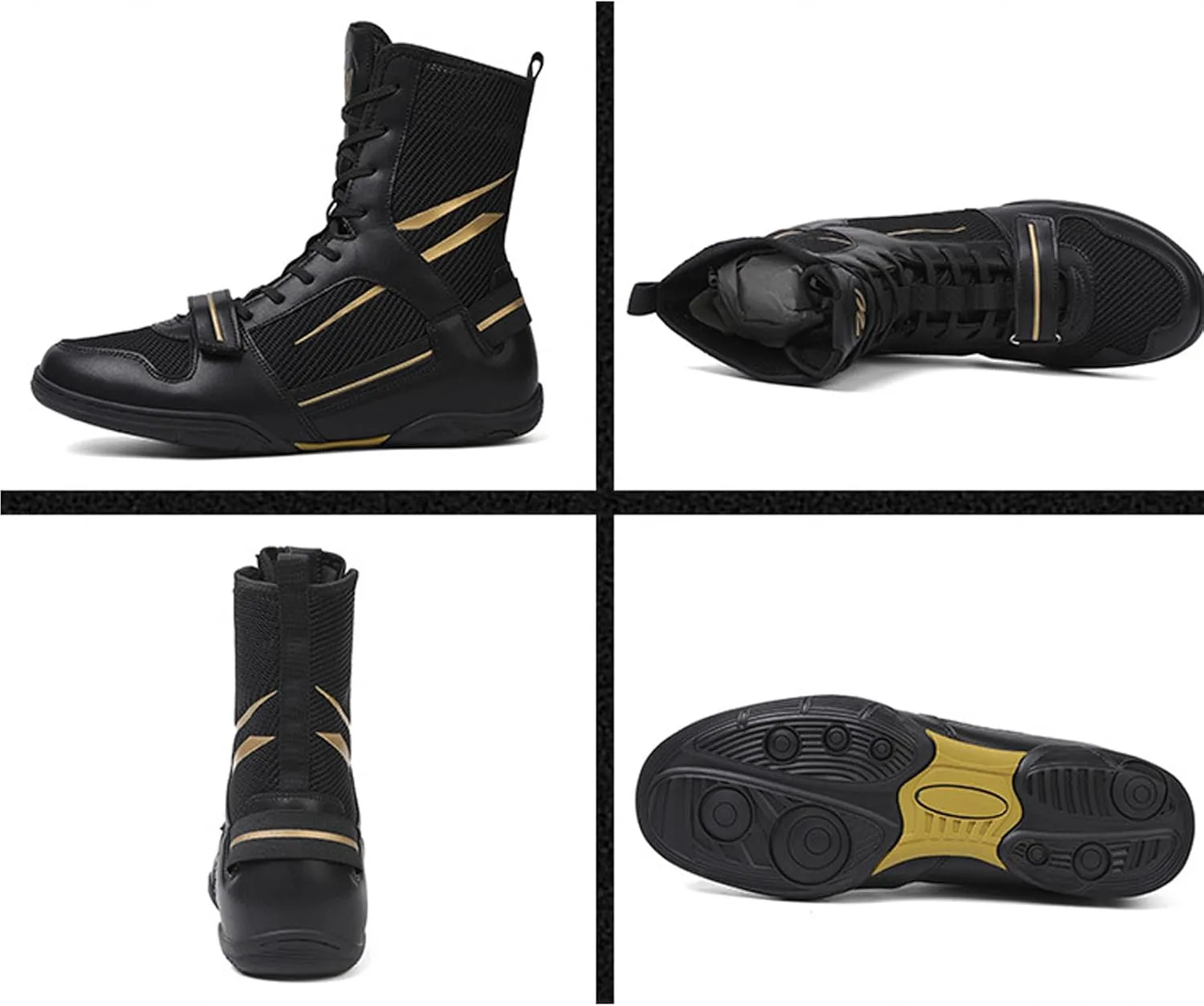 

Мужские боксерские кроссовки Профессиональные борцовские ботинки Дышащие легкие тренировочные кроссовки Zivopah, черный