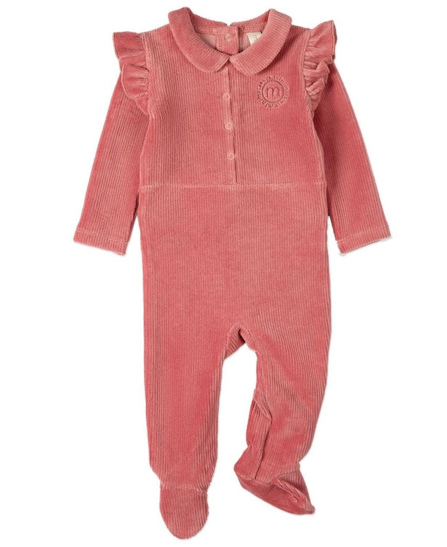 

Детский комбинезон для девочек "Спорт" из хлопкового вельвета с оборками, модель "Sport" MeMoi, Old rose