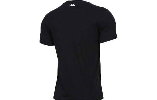 Футболка logo large alphabet printing short sleeve black Adidas, черный — фото 2