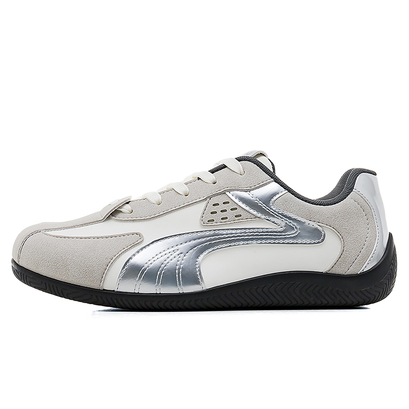 

HUANQIU Мужские легкие низкие повседневные кроссовки White Gray с устойчивым к истиранию покрытием