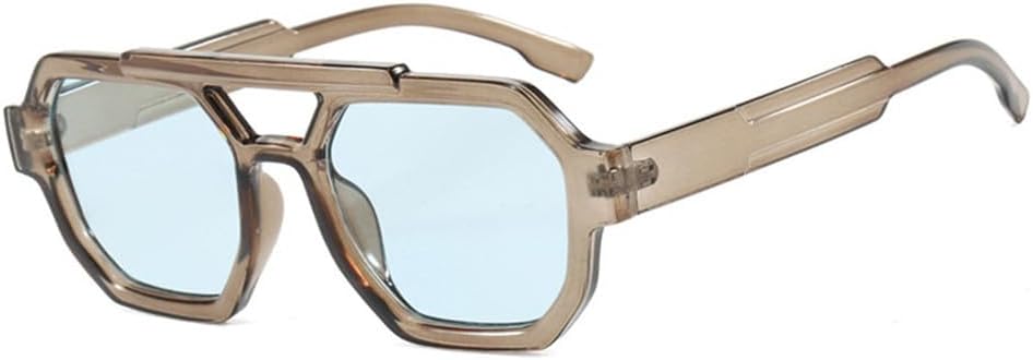 

Солнцезащитные очки UV400 с двойной перемычкой, панк-принт с леопардовым узором, для женщин и мужчин, для бега и занятий спортом на открытом воздухе UYPTK, Clear Gray Blue