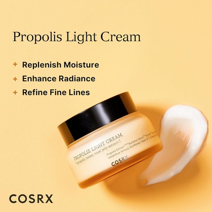 Крем для лица Cosrx — Full Fit Propolis Light Cream увлажняющий корейский уход за кожей без парабенов, 65 мл — фото 3