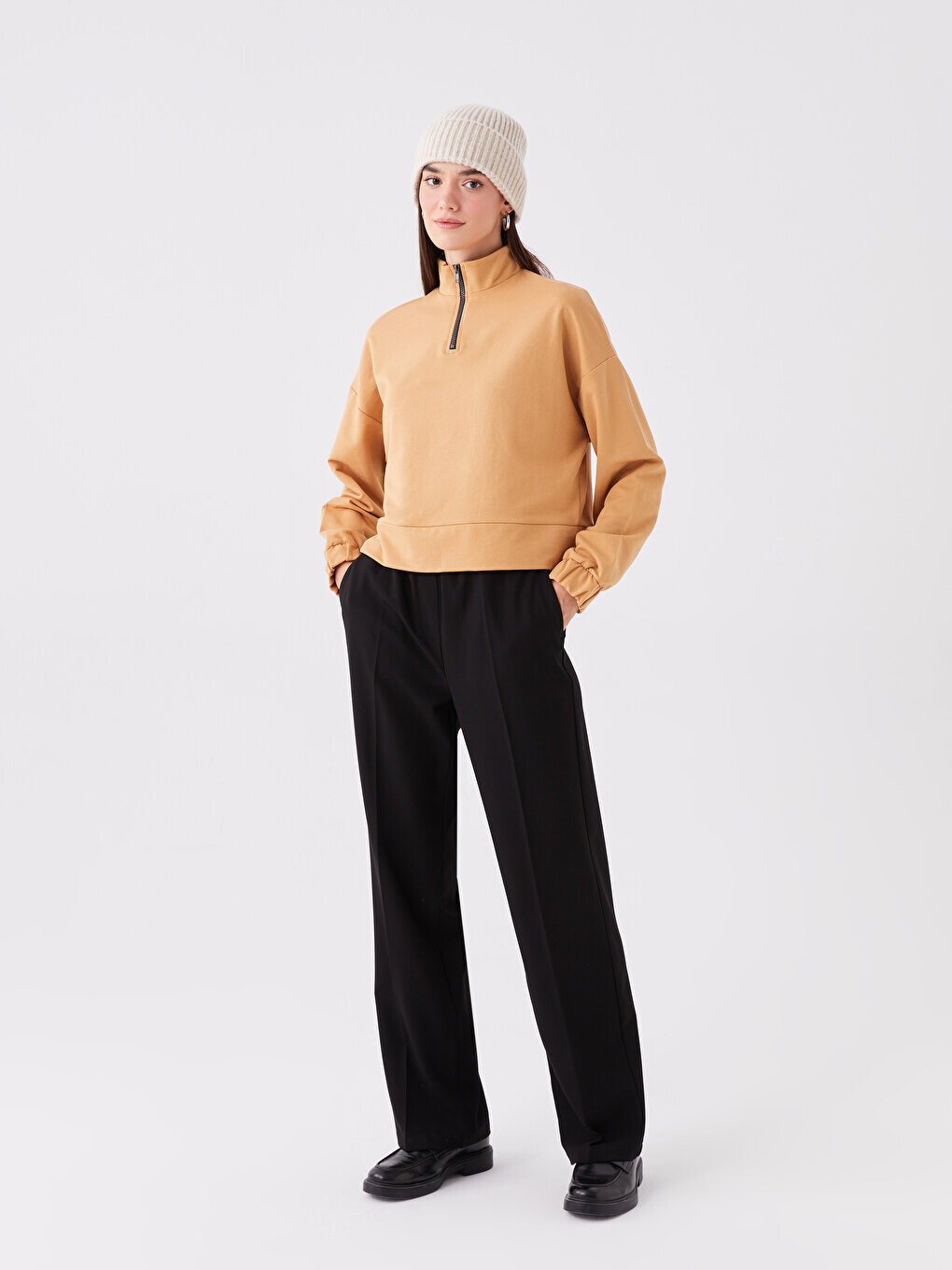 

Удобные женские брюки с эластичной резинкой на талии LCW Casual, новый черный
