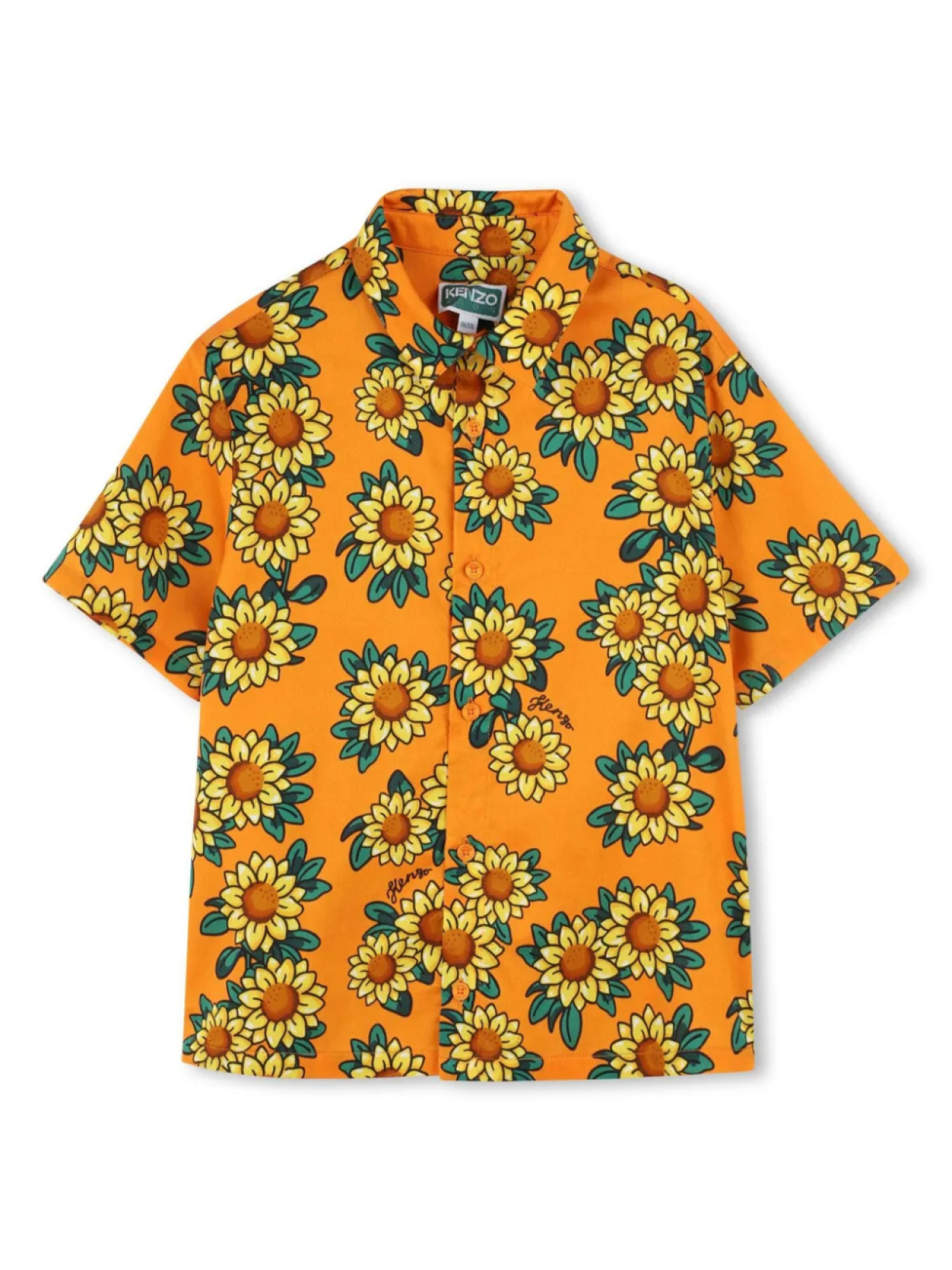 

Рубашка с принтом Kenzo Kids, оранжевый