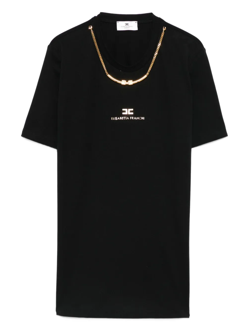 

Футболка с цепочками Elisabetta Franchi, черный