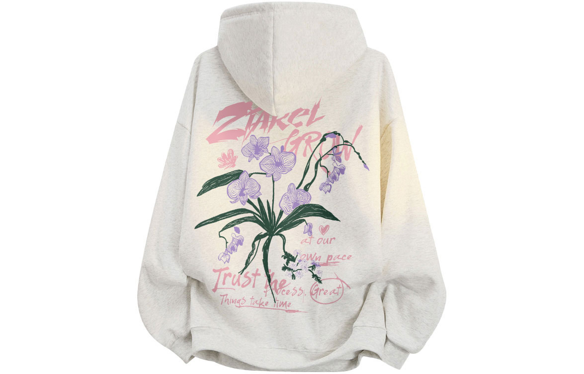 

Толстовка Unisex Hooded Moderate Heavyweight ZIAREL, белый heather серый