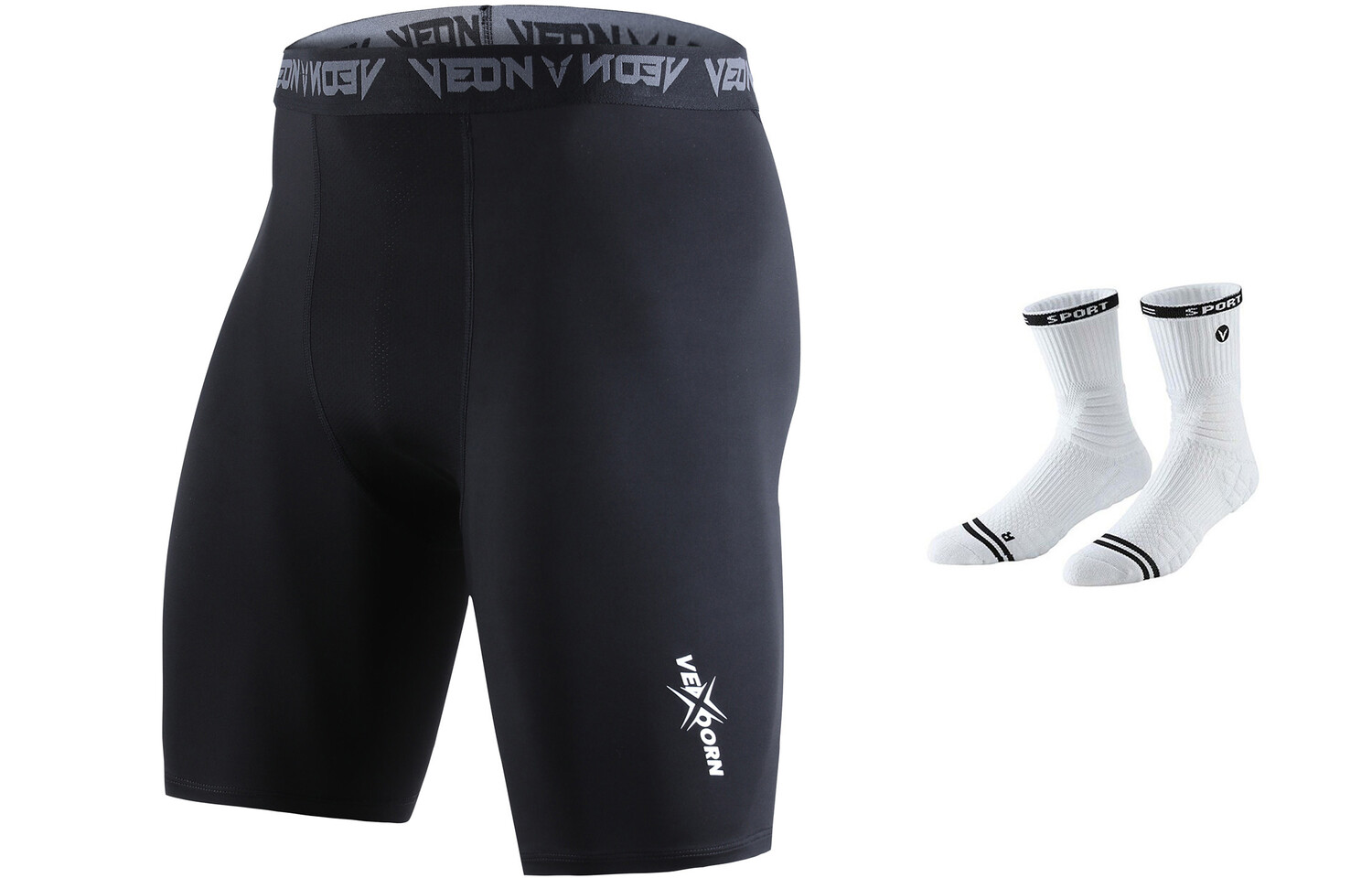 

VEIDOORN VEIDORN Мужские баскетбольные шорты, Черный + пара баскетбольных носков (случайный цвет)