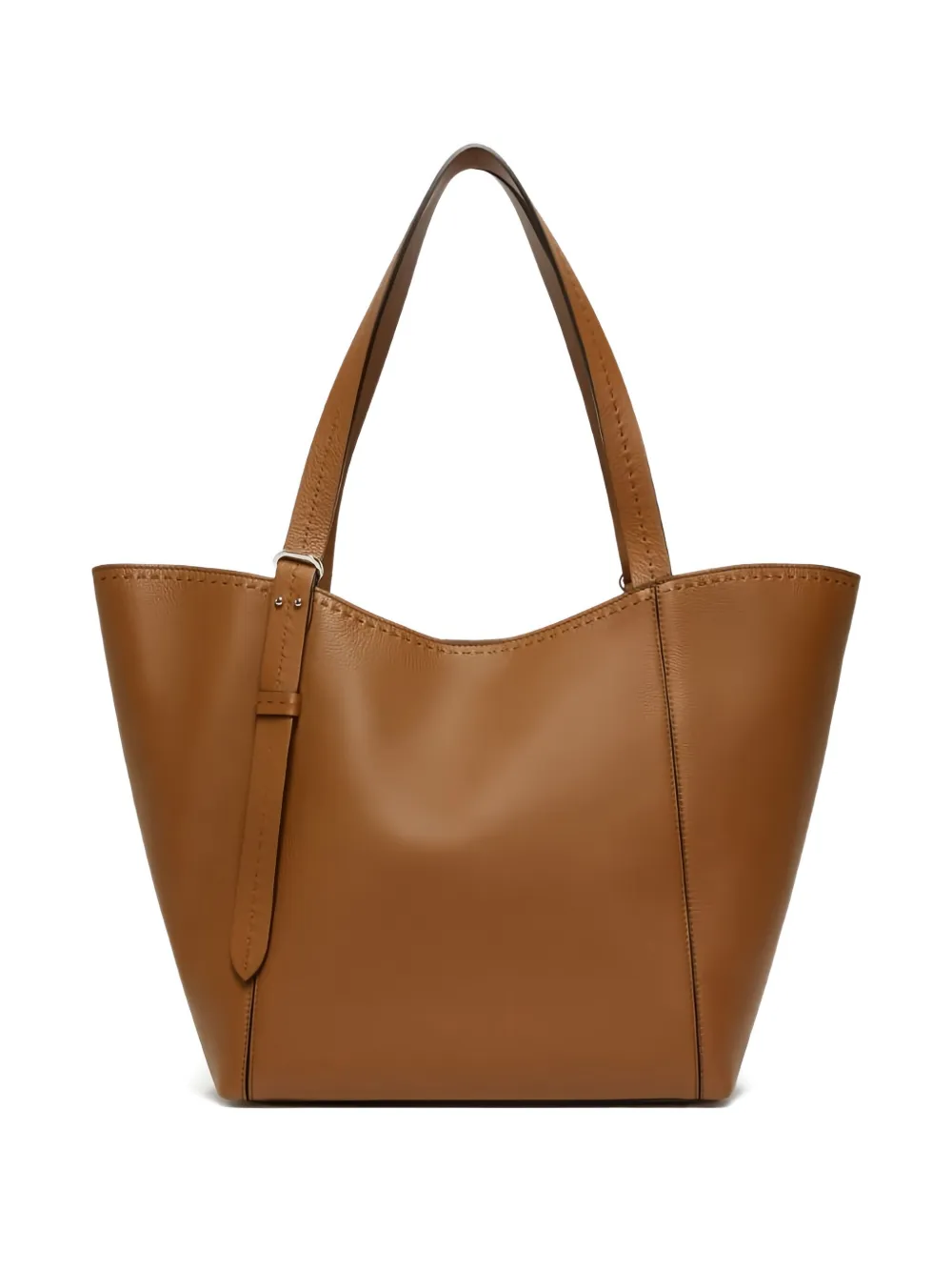 Большая кожаная сумка-тоут MAX MARA, коричневый — фото 2