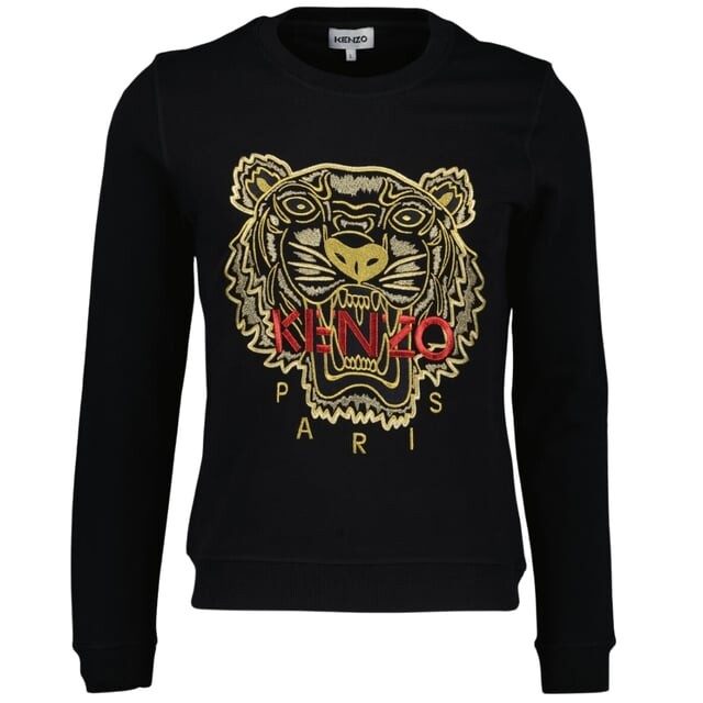 

Свитер с вышивкой в виде университетского тигра Kenzo, черный