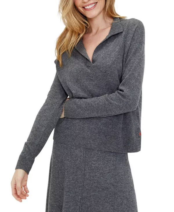 

Женский шерстяной кашемировый свитер с воротником Chinti & Parker, серый