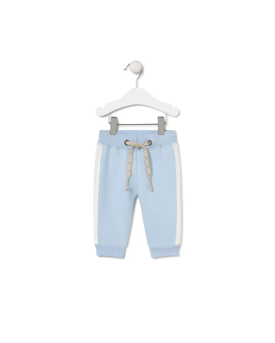 

Детские спортивные штаны из гладкого хлопка с полоской Tous, светло-голубой