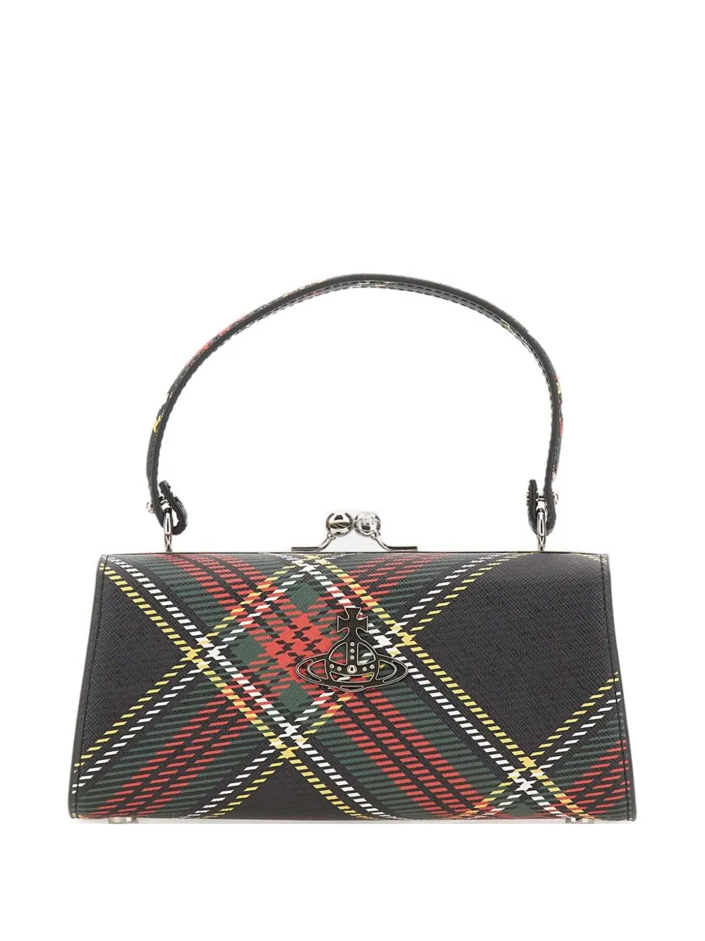 

Сумка-шоппер с ручкой сверху в клетку Doll Vivienne Westwood, черный