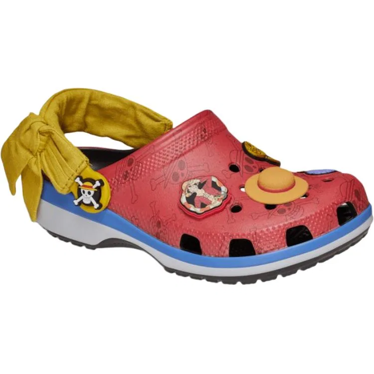Клоги детские Crocs x One Piece красный-синий-желтый — фото 4