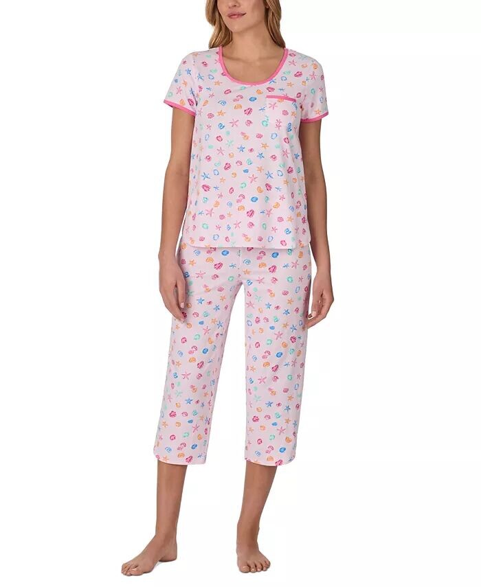 

Женские 2 шт. Укороченный пижамный комплект с принтом Cuddl Duds, розовый