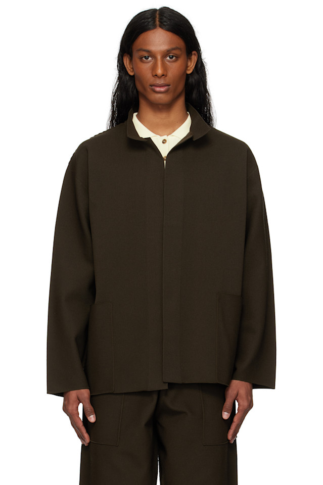 

Вязаная куртка с инкрустацией Homme Plissé Issey Miyake, коричневый