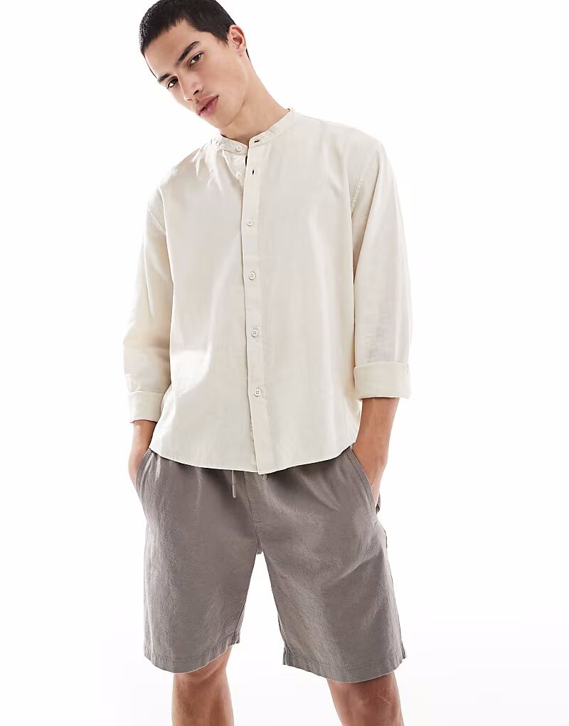 

Шорты River Island с эффектом льна, светло-коричневые
