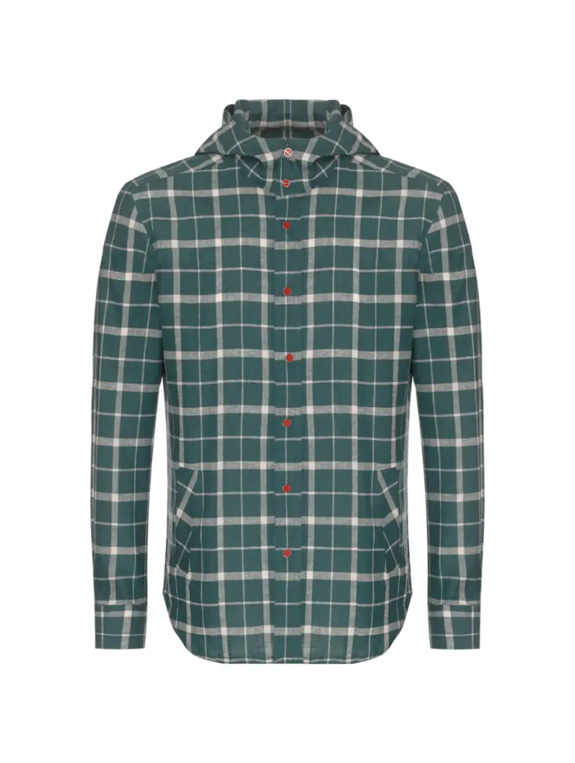 

Льняная рубашка с капюшоном Kiton, зелёный