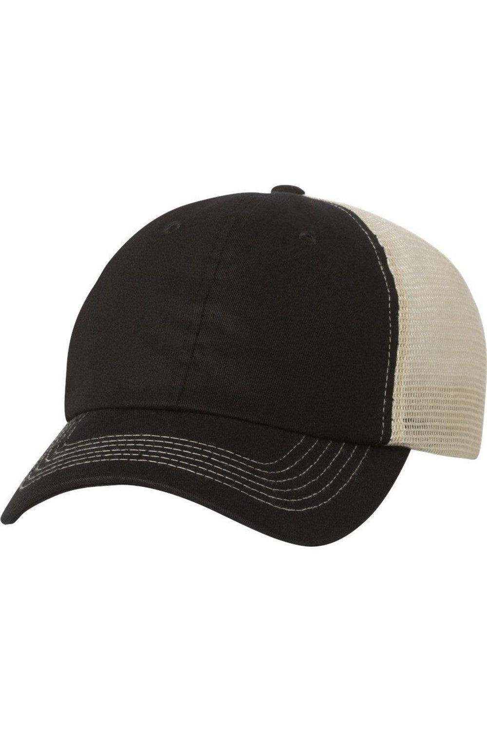 

Кепка Sportsman с контрастной строчкой и сетчатой ​​спинкой, цвет black/ stone