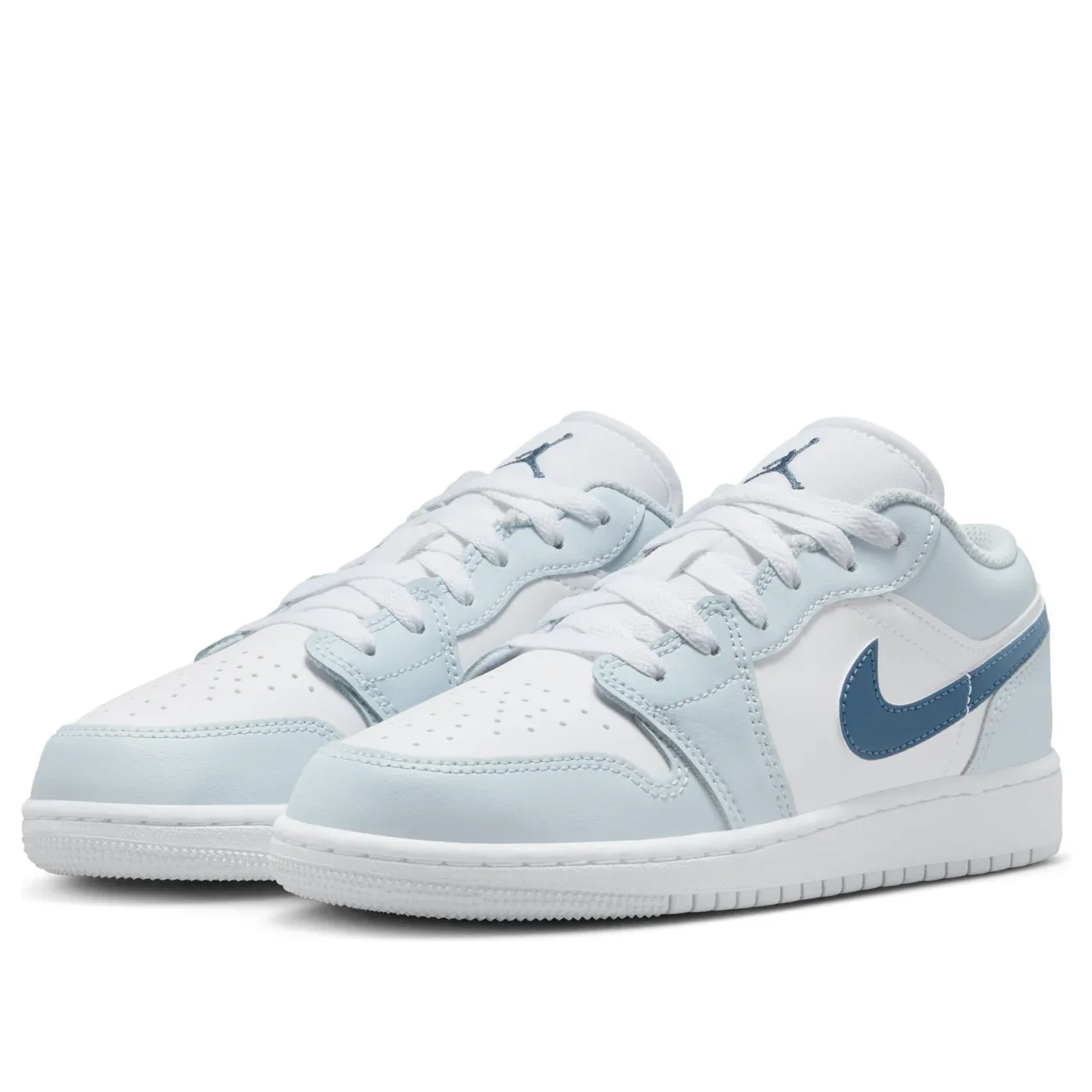 Кроссовки (GS) Air Jordan 1 Low 'White Aura Squadron Blue' — фото 4