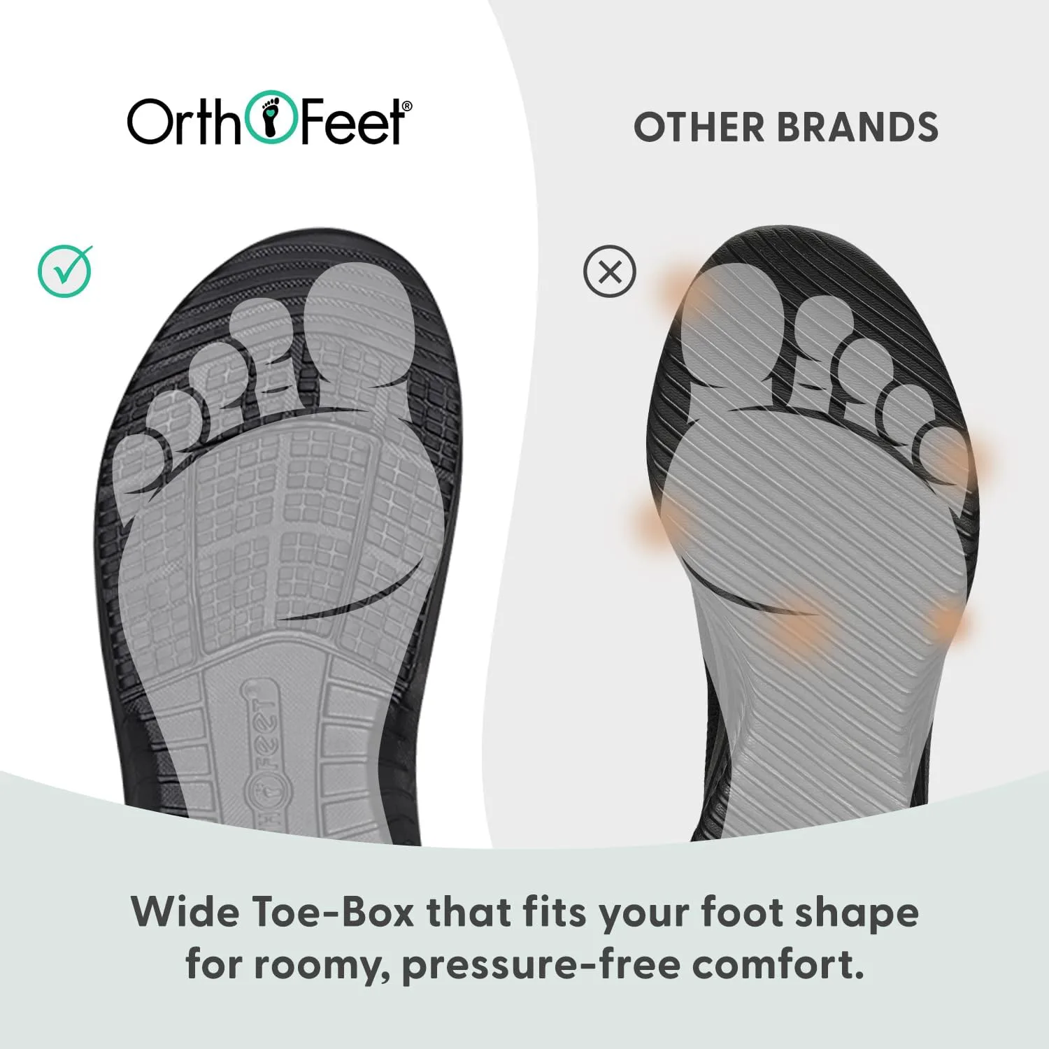 Мужские ортопедические кожаные сандалии Orthofeet Gemini с регулируемой посадкой, черный — фото 3