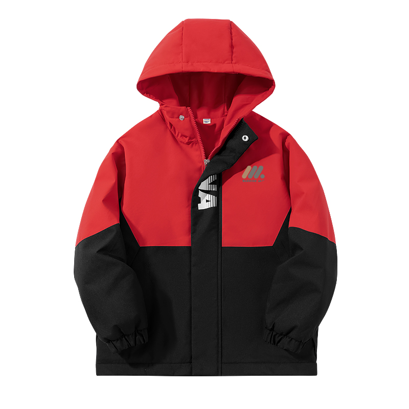 

Детская утепленная куртка с капюшоном Moderate WARRIOR, [single packкрасныйh three round-shaped column logo k