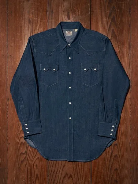 Винтажная рубашка LEVI'S Shorthorn, жесткая Levi's, Dark Indigo - Flat Finish