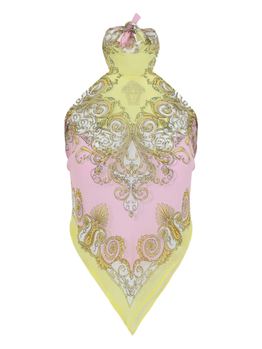 

Топ с принтом Versace, желтый