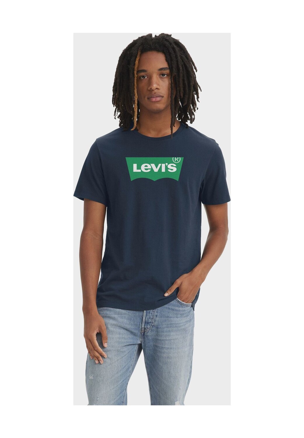 

Рубашка с коротким рукавом, круглым вырезом, мужская Levi's, синий
