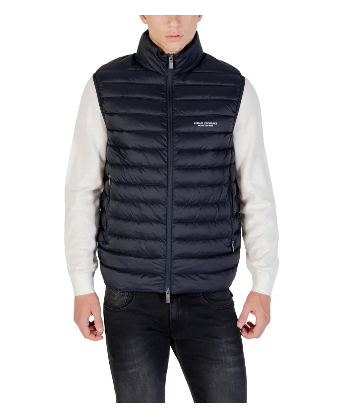 

Стеганый пуховый жилет без рукавов Armani Exchange, синий