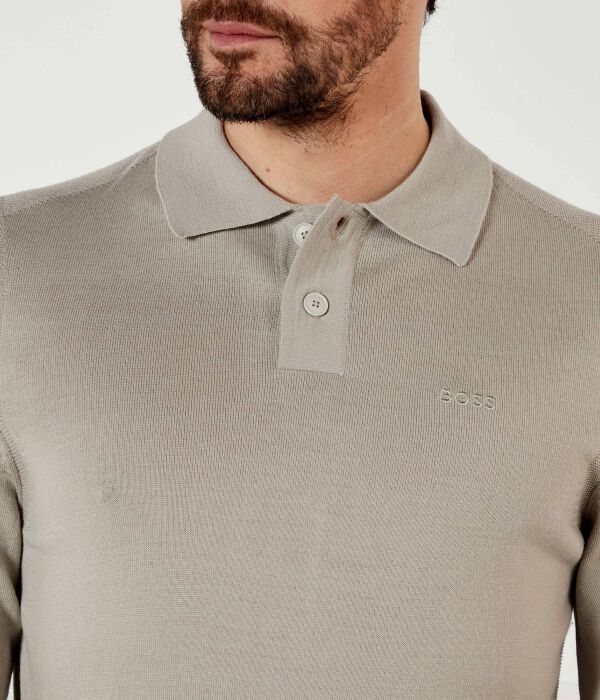 Шерстяная рубашка поло avac Slim fit Boss Orange, желтый — фото 4