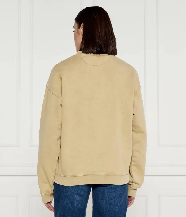 Толстовка Lacoste, loose fit, бежевый — фото 3