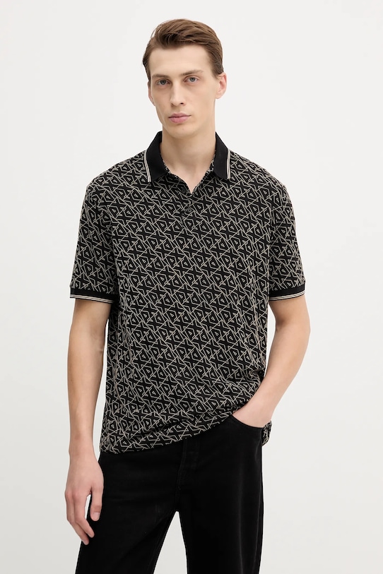 

Хлопковая поло Armani Exchange, черный