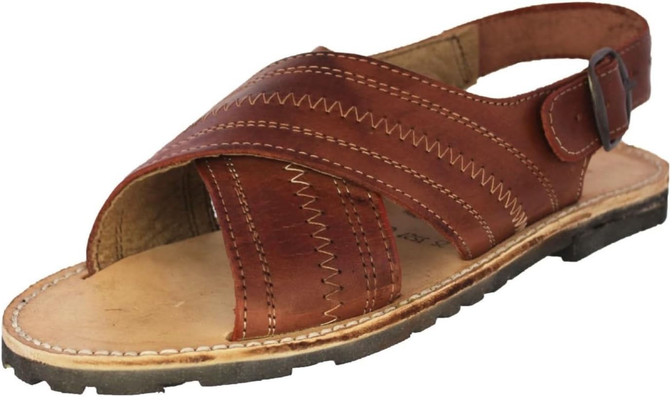 

Мужские ковбойские сандалии Professional 005, коньячно-коричневые, полностью из натуральной кожи, мексиканская пряжка, открытый носок Cowboy Professional