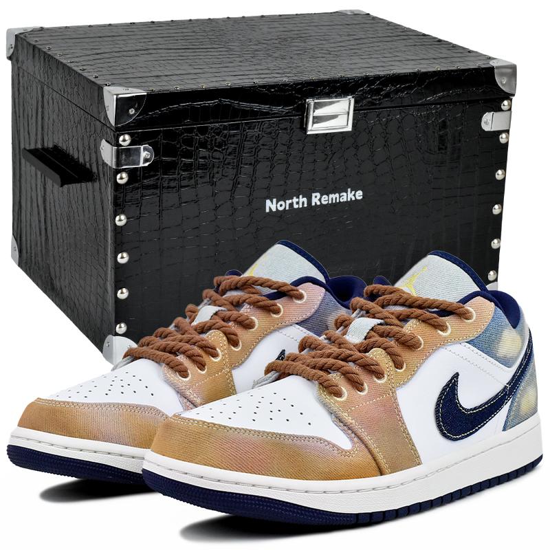 

Jordan Кроссовки Air 1 устойчивые к истиранию мужские низкие винтажные баскетбольные коричневые синие деним рассвет коробка 4, цвет Denim Dawn-Box 4