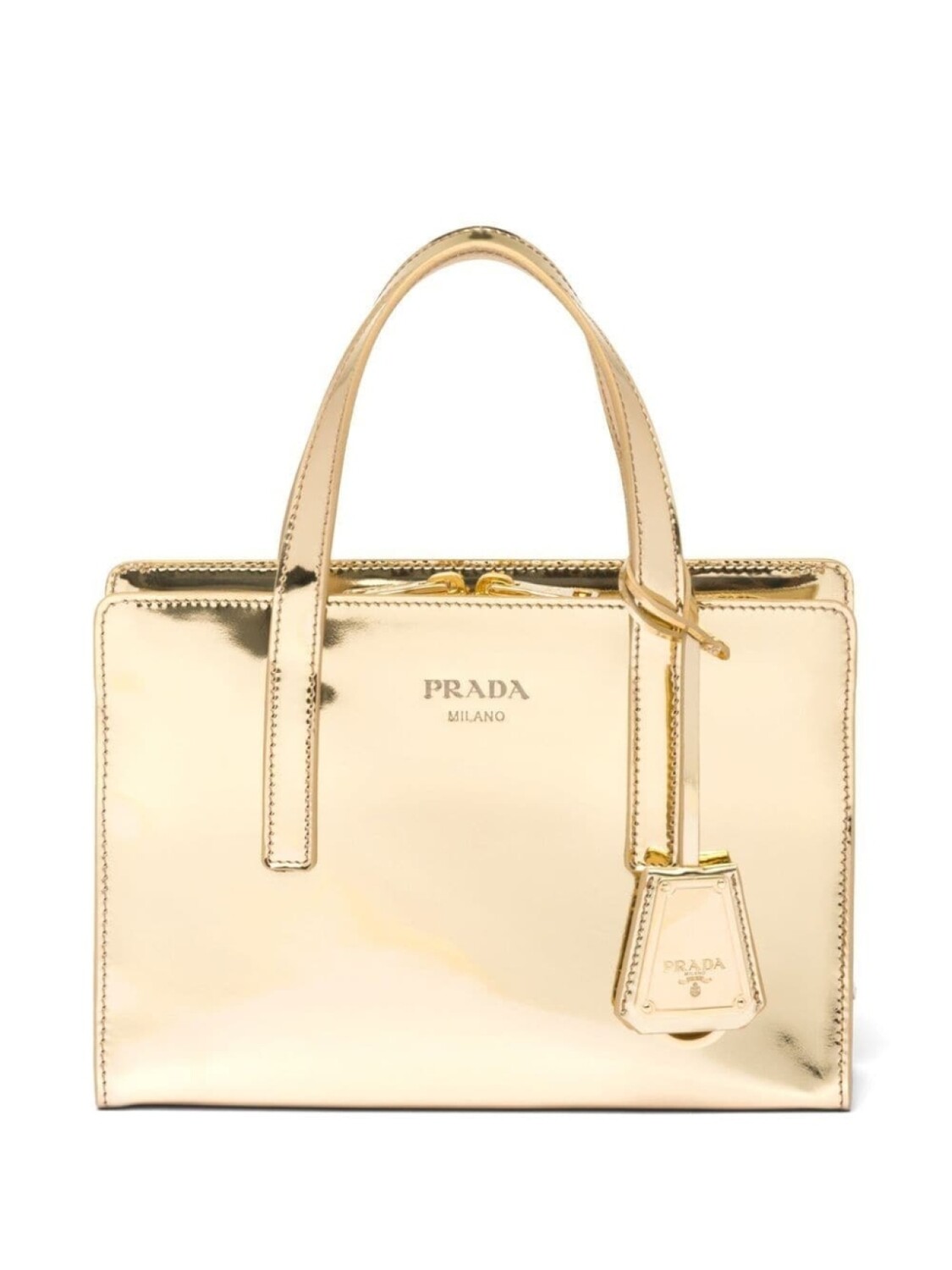 

Сумка-тоут Prada Re-Edition 1995 с эффектом металлик, золотистый