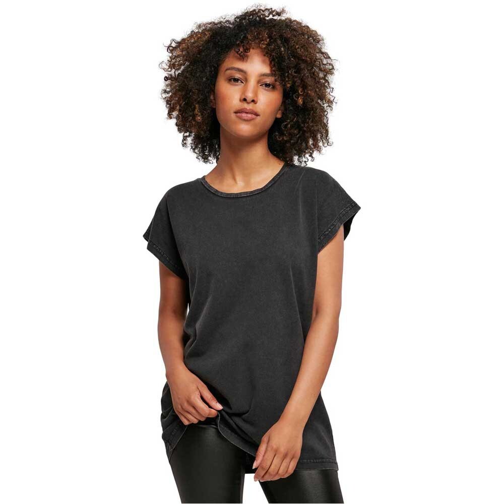 

Футболка Build Your Brand Acid Washed Extended Short Sleeve Round Neck, черный
