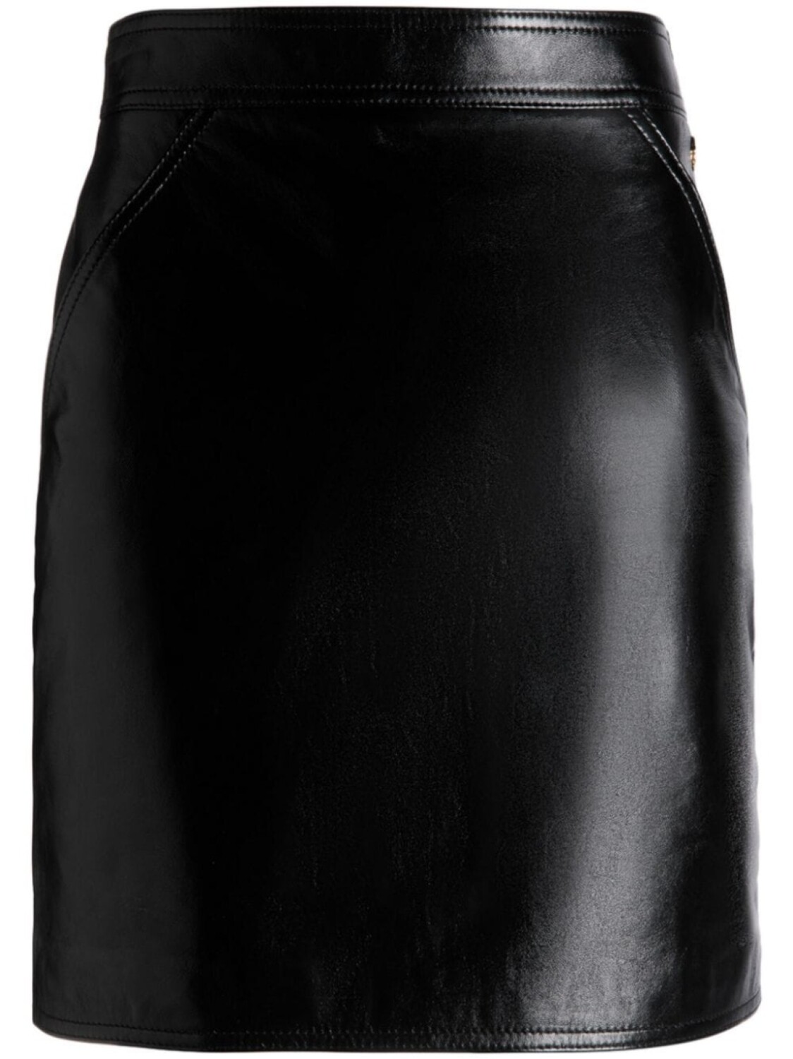 

Bally кожаная юбка с завышенной талией, черный