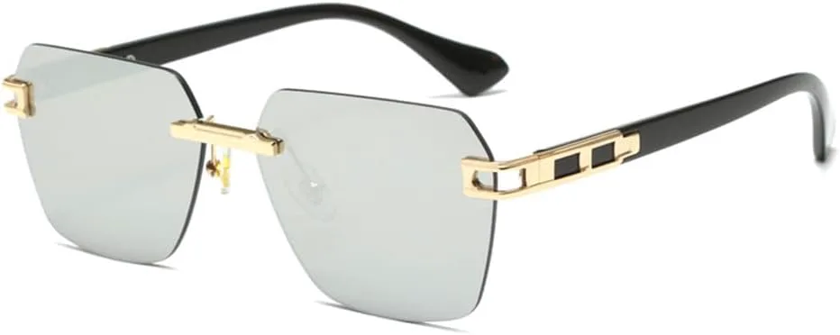 

Солнцезащитные очки без оправы для мужчин и женщин, для вождения, в стиле ретро, ​​для путешествий, для активного отдыха, с защитой от УФ-излучения UV400 HCPIHF, 5