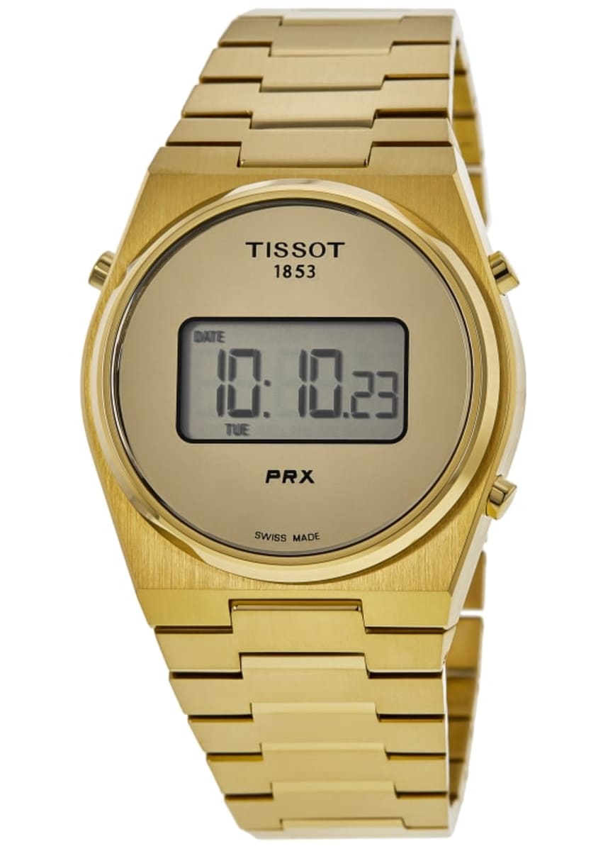 

Tissot PRX Digital 35 мм кварцевые часы унисекс из желтого золота с циферблатом из стали T137.263.33.020.00