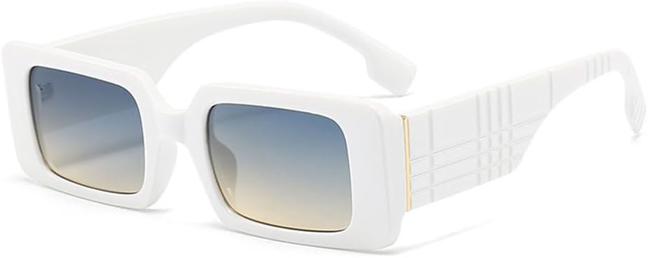 

Винтажные солнцезащитные очки 2027 года для женщин и мужчин, модные панк-очки с крупной решетчатой ​​оправой, трендовые панк-очки с защитой от УФ-излучения UV400 MTZJH, White Blue Tea