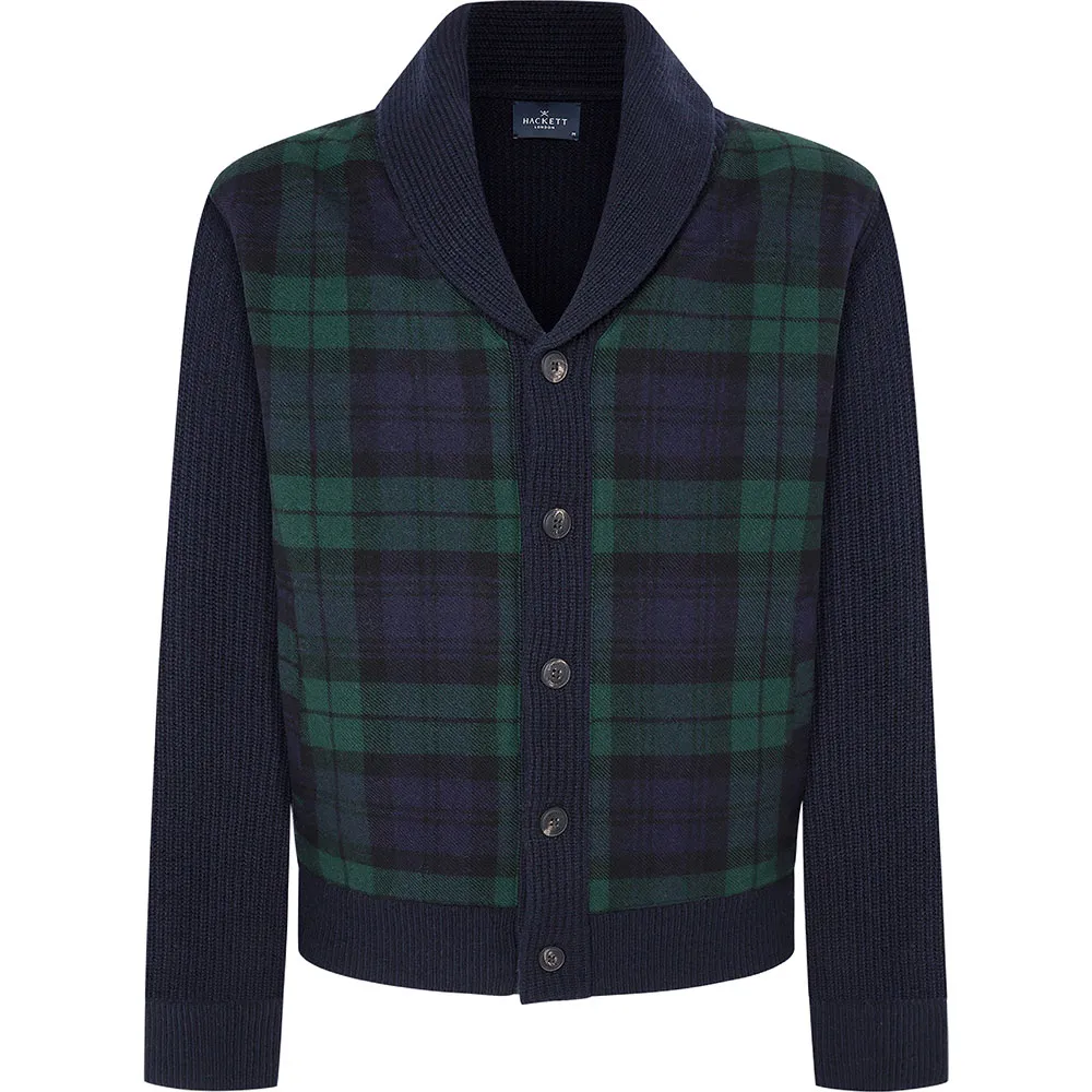 

Свитер Hackett Plaid Hyb Shawl cardigan, синий