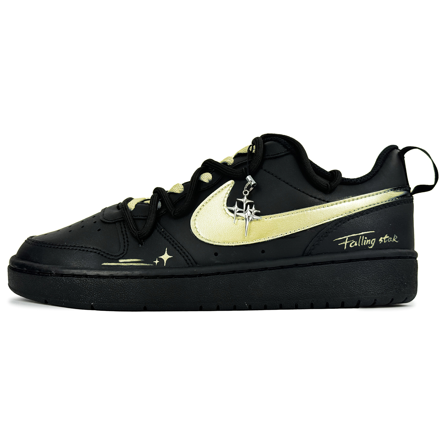 

Nike Кроссовки Court Borough Golden Age Slip Resistant Cushioning Thermal Low top Skateboard Shoes Black Gold Kids'