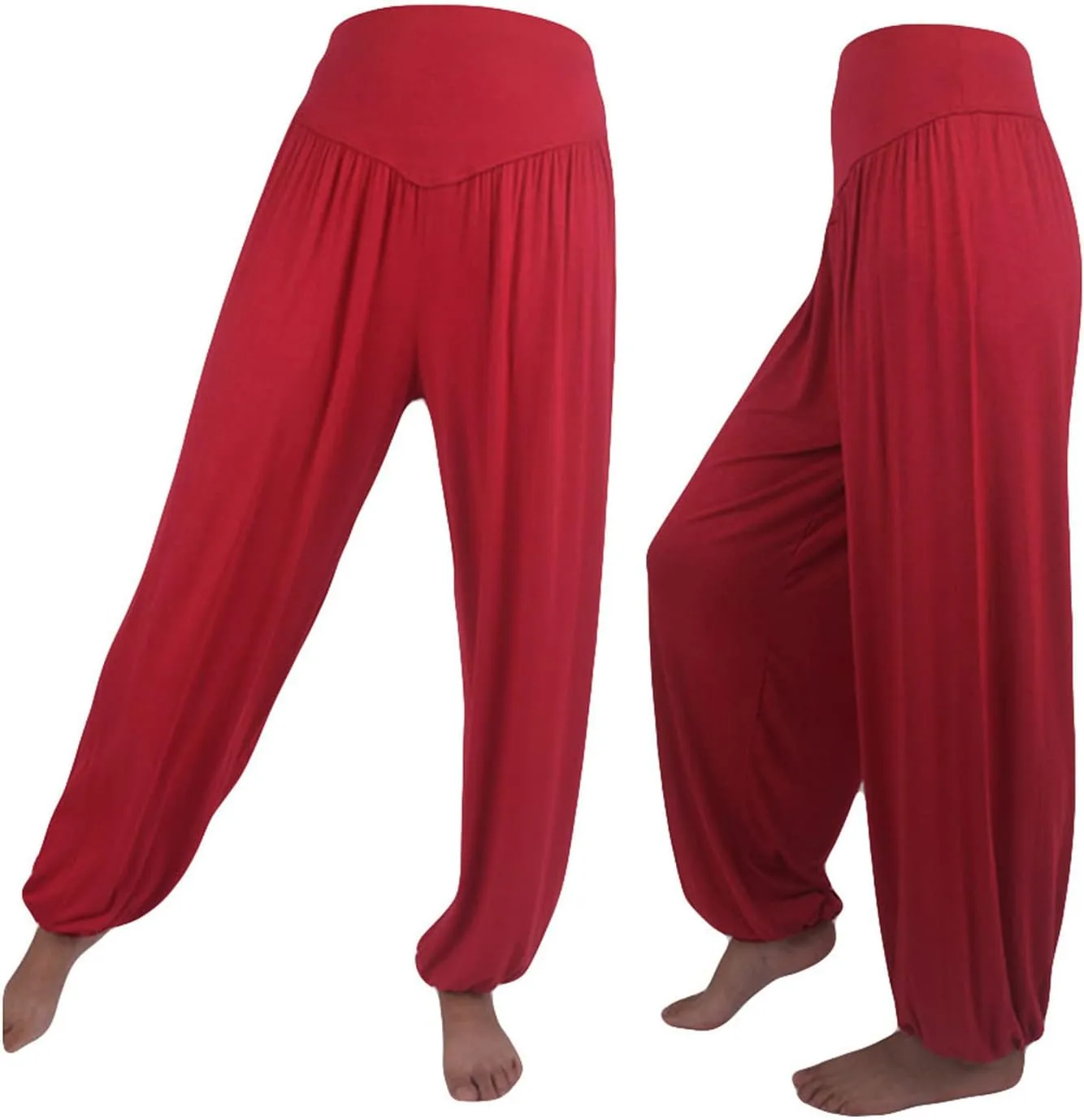 Женские спортивные брюки Modal Cotton Soft Yoga Plus Size Low Rise Wide Leg — фото 3