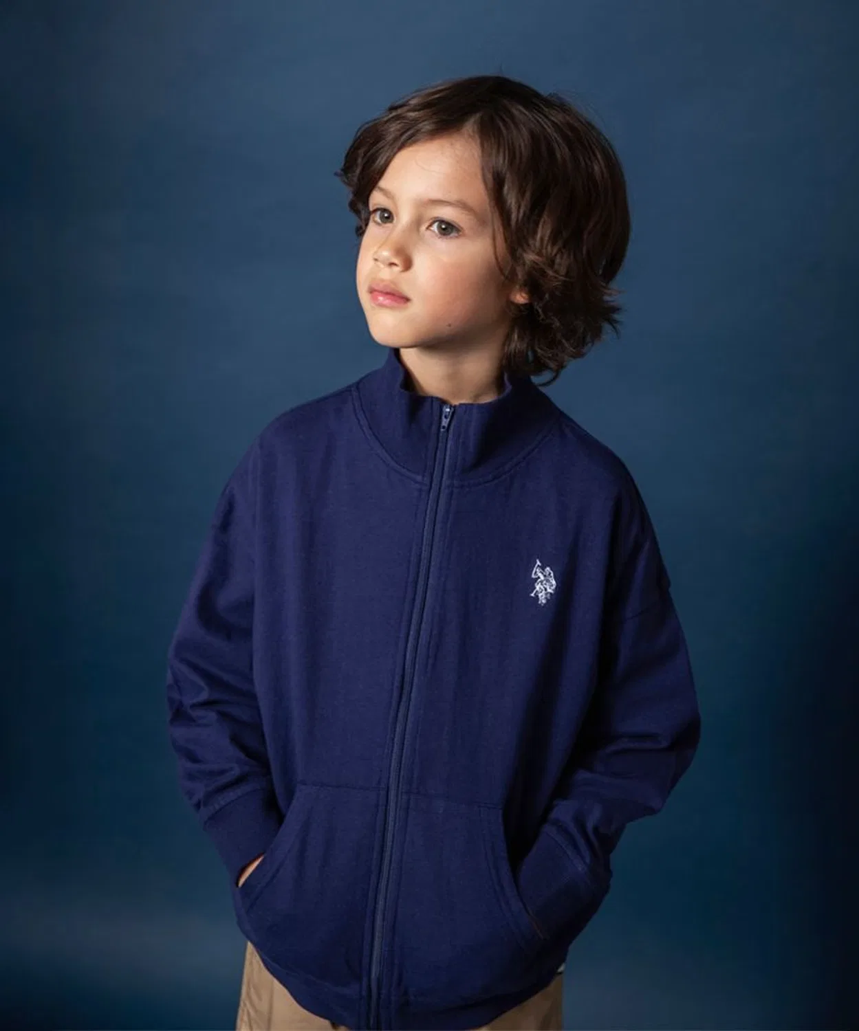 Куртка U.S. POLO ASSN. с вышивкой, детская, синяя