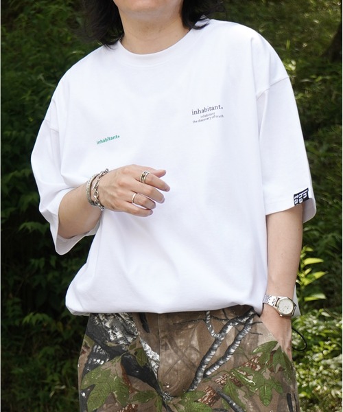 

Футболка с коротким рукавом, свободного кроя, с завязками и принтом спереди, унисекс, бренд Inhabitant, белый